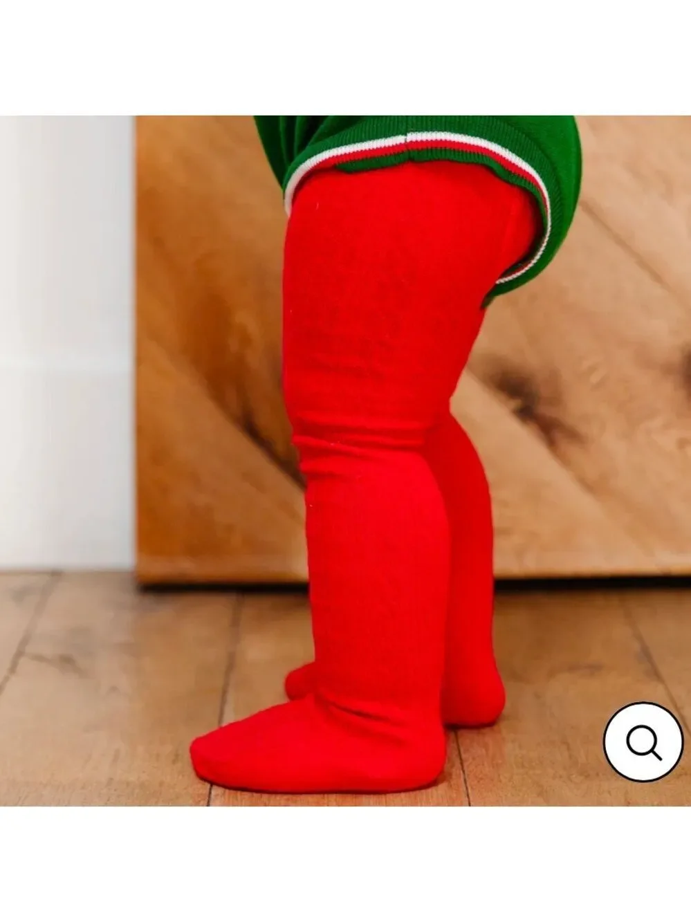 Bright Red Cable Knit Tights